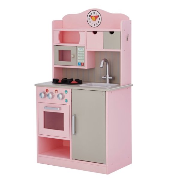 Teamson Kids Little Chef Florence Classic Play Kitchen - Pink / Grey