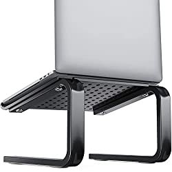 Laptop Stand, Laptop Riser for Desk, Aluminum Laptop Computer Stand Compatible with Most 10"-15.6" Laptops, Holds Up to 22 lbs, Black