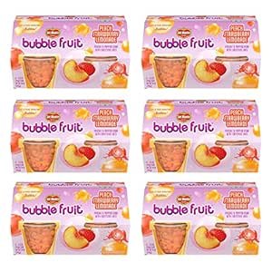 BUBBLE FRUIT CUP Snacks, Peach Strawberry Lemonade, 24 Pack, 3.5 oz
