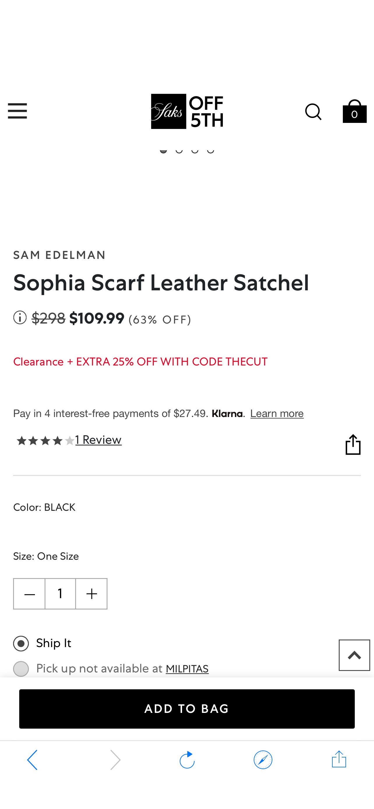 女士包Sam Edelman ​Sophia Scarf Leather Satchel on SALE | Saks OFF 5TH