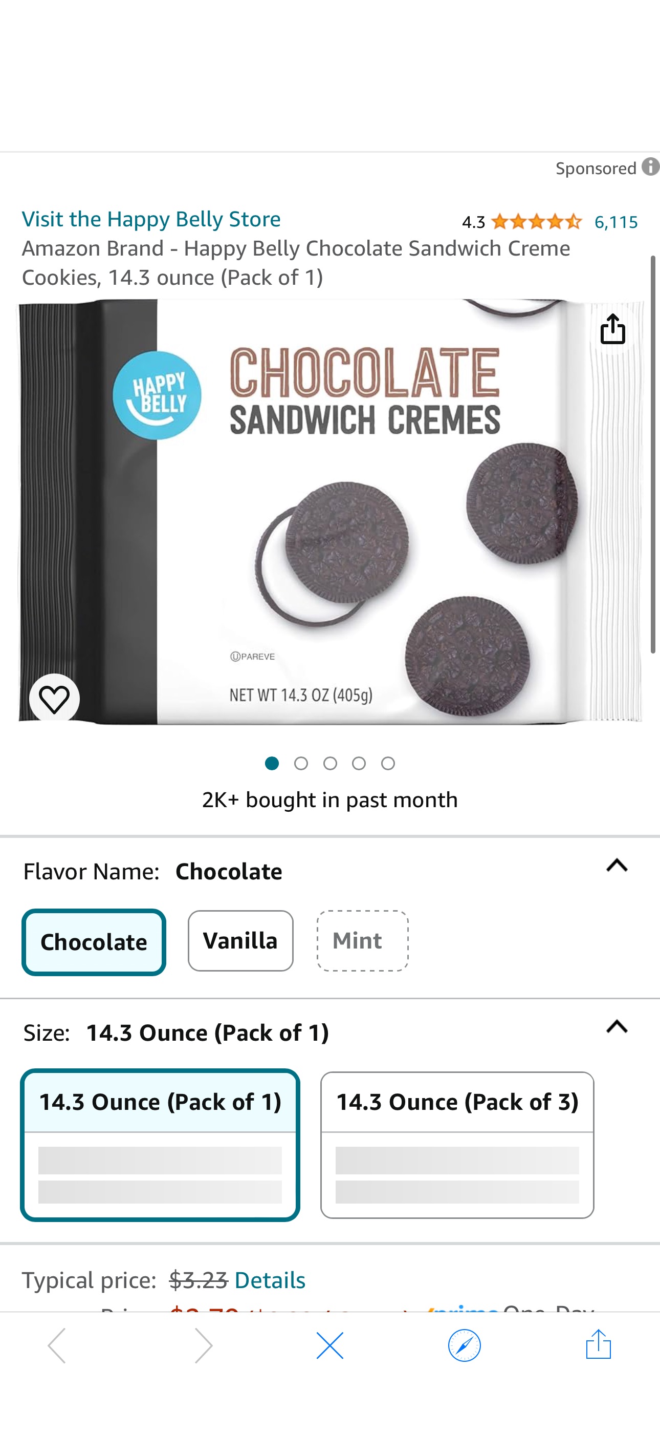 Amazon.com: Amazon Brand - Happy Belly Chocolate Sandwich Creme Cookies, 14.3 ounce (Pack of 1) : Grocery & Gourmet Food