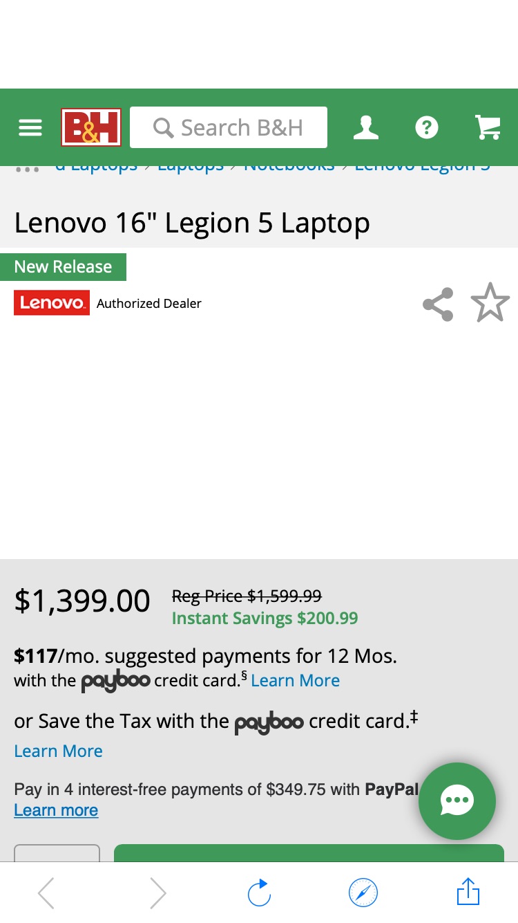 Lenovo 16" Legion 5 Laptop 83DG00AGUS B&H Photo Video