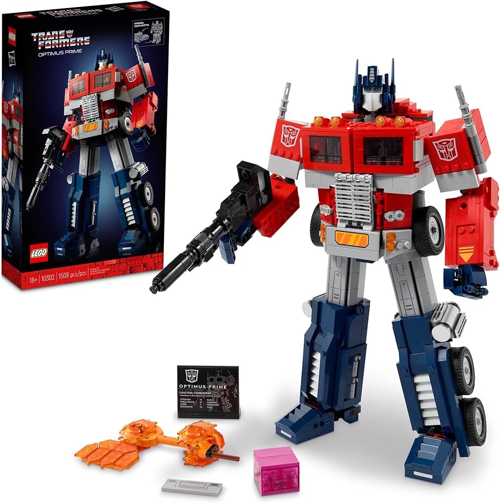 Amazon.com: LEGO Icons Optimus Prime 10302 Transformers Figure Set, Collectible Transforming 2-in-1 Robot and Truck Model Building Kit for Adults, Perfect for Display or Play : Toys & Games 乐高变形金刚