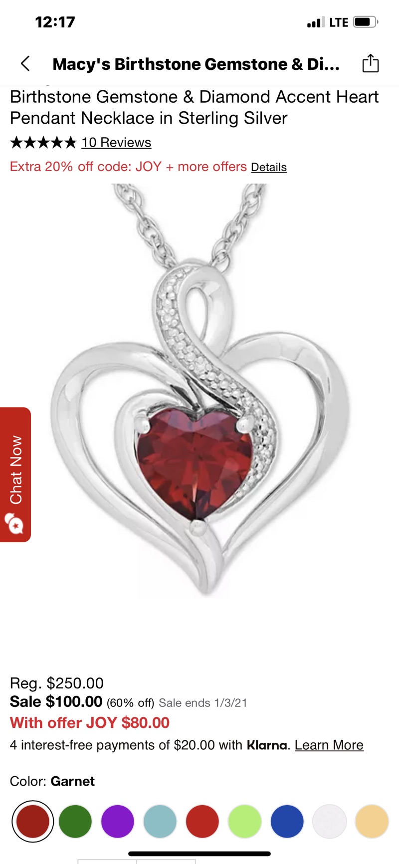 Macy's Birthstone Gemstone & Diamond Accent Heart Pendant Necklace in Sterling Silver & Reviews - Necklaces - Jewelry & Watches - Macy's红宝石项链