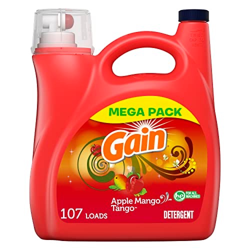 Gain + Aroma Boost Liquid Laundry Detergent, Apple Mango Tango Scent, 107 Loads, 154 fl oz 洗衣液
