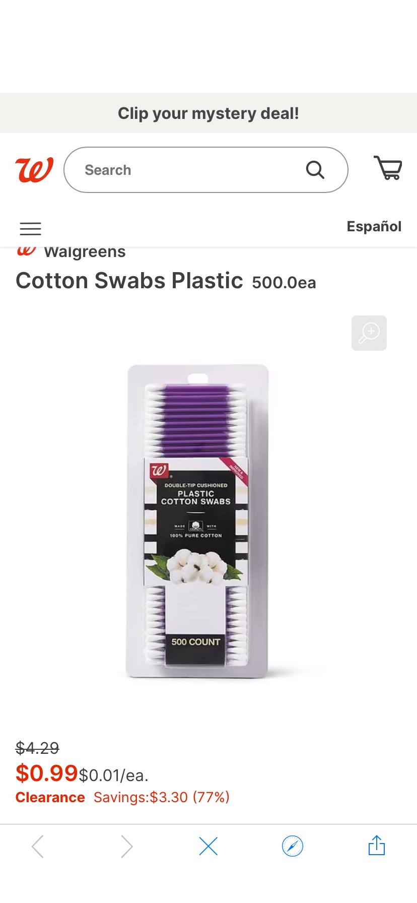 Walgreens Cotton Swabs Plastic 500.0ea Walgreens