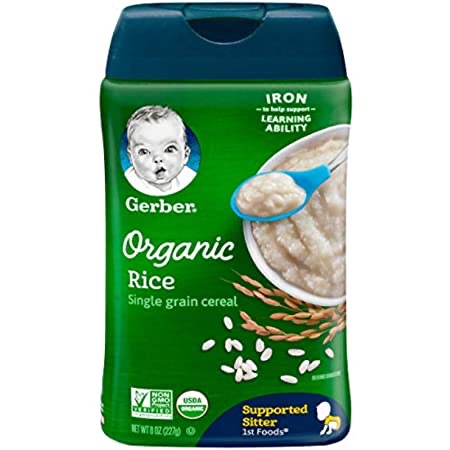 Gerber Baby Cereal Organic Rice Cereal, 8 Ounces (Pack of 6): Amazon.com: Grocery & Gourmet Food米糊