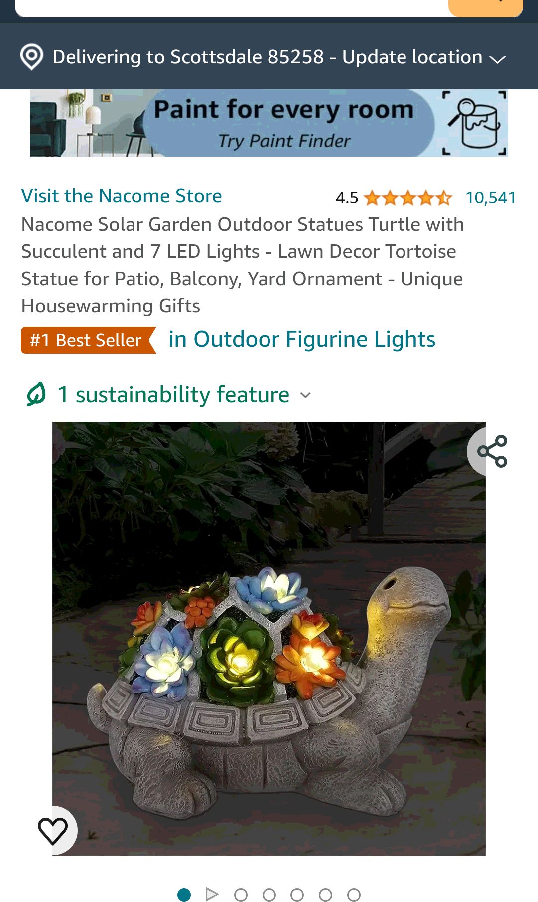 Nacome Solar Garden Outdoor Statues Turtle with Succulent and 7 LED Lights - Lawn Decor Tortoise Statue for Patio, Balcony, Yard Ornament - Unique Housewarming Gifts - Amazon.com