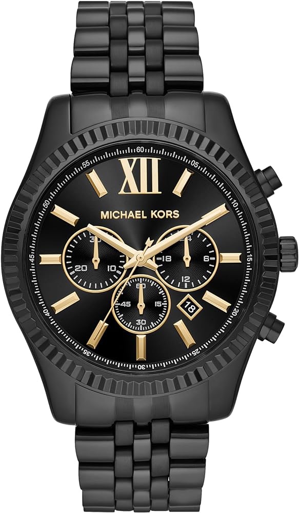 Amazon.com: Michael Kors Men's Lexington Stainless Steel Analog-Quartz Watch with Stainless-Steel Strap, Black, 22 (Model: MK8603) : Clothing, Shoes & Jewelry