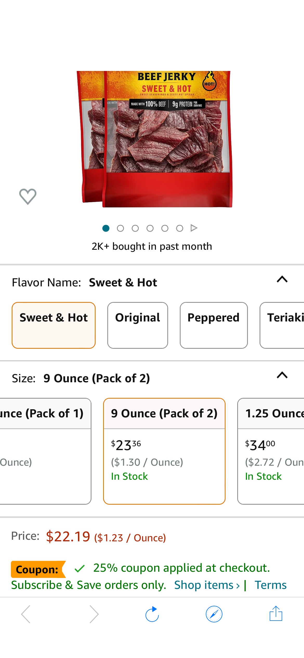 Amazon.com: Jack Link's Beef Jerky, Sweet & Hot – 9 Oz. (Pack of 2)