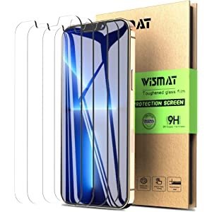 WISMAT Tempered Glass Screen Protector for iPhone 13/Pro 4-Pack
