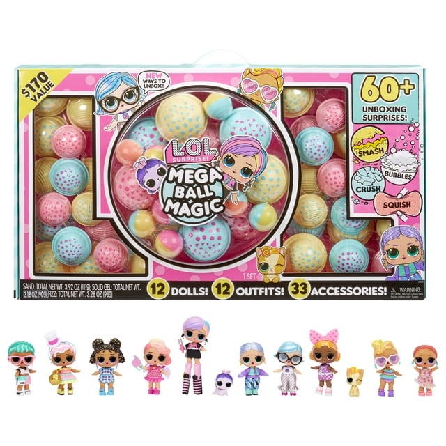 LOL Surprise Mega Ball Magic w/ 12 Collectible Dolls, 60+ Surprises, 4 Unboxing Experiences, Squish Sand, Bubbles, Gel Crush, Shell Smash, Limited Edition Doll - Walmart.com