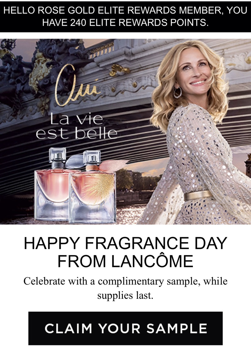 Lancôme - Luxury Cosmetics, Perfume & Skin免费香水sample包寄回家 https://us.sopost.com/3CZdjVMmRXK36Ps2OtrlHA/claim/landing