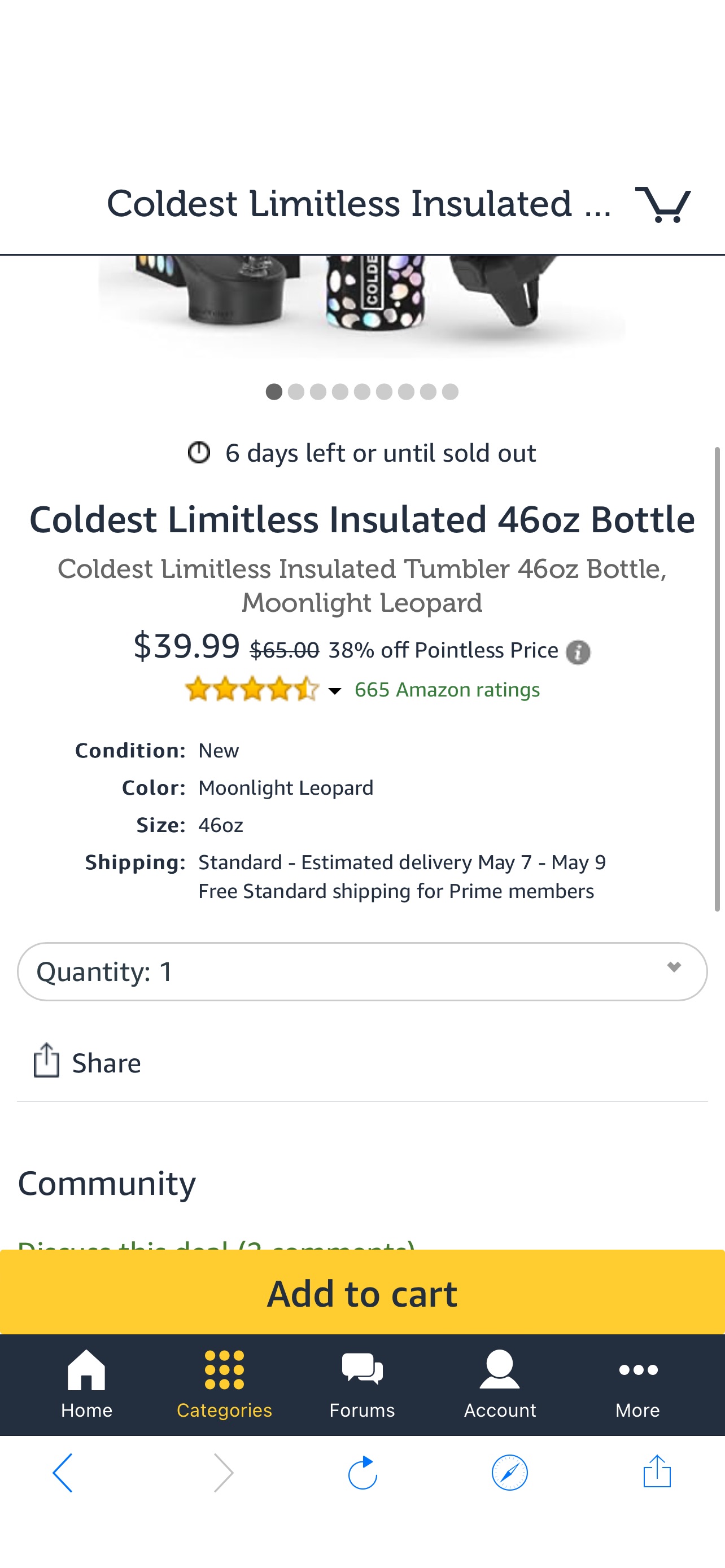 杯子Coldest Limitless Insulated 46oz Bottle