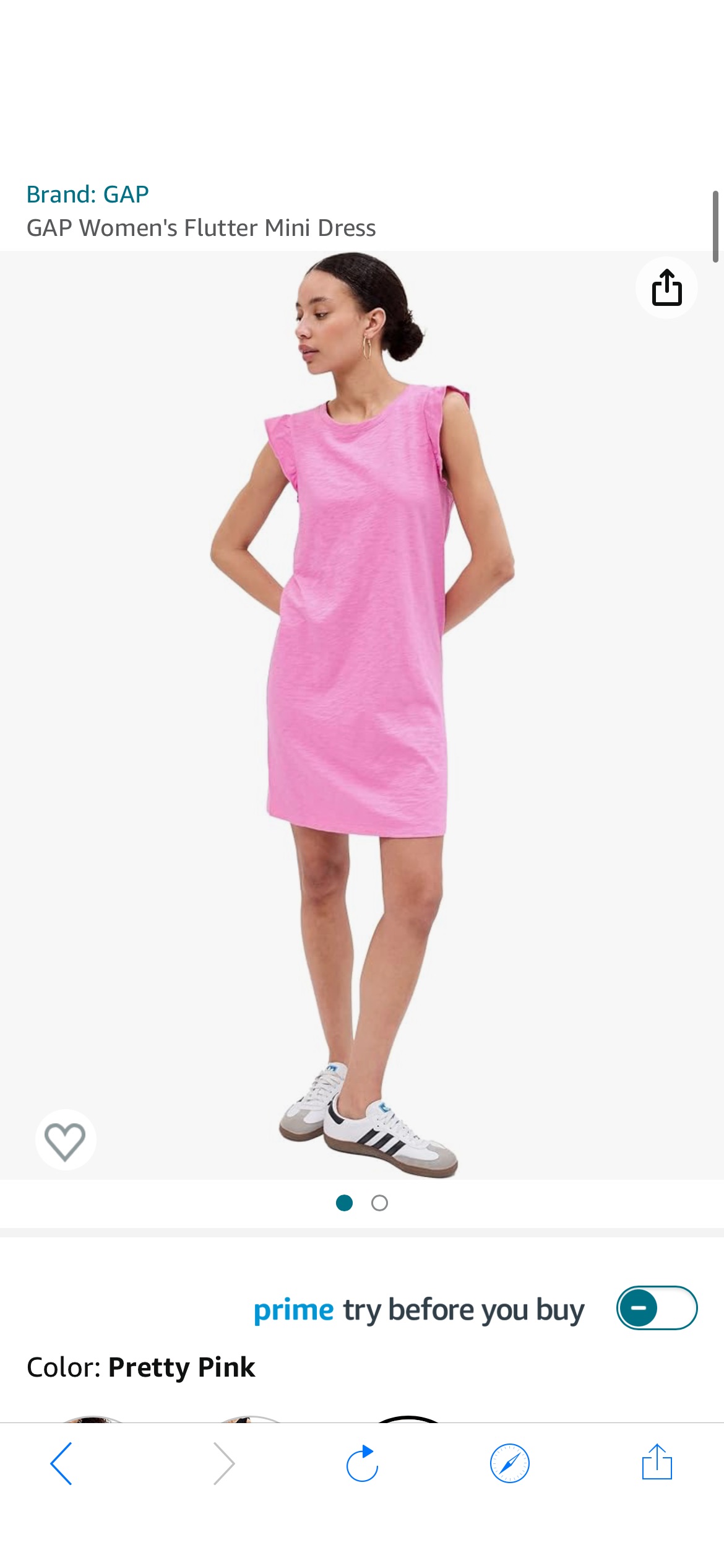 GAP Womens Flutter Mini Dress Pretty Pink M at Amazon Women’s Clothing store裙子