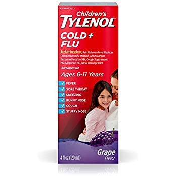 泰诺感冒和流感口服退烧药儿童装