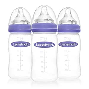 Amazon.com : Lansinoh Baby Bottles for Breastfeeding Babies, 8 Ounces, 3 Count, 