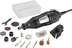 Dremel 200-1/15 Two-Speed Rotary Tool Kit with 1 Attachment 15 Accessories - Hobby Drill, Woodworking Carving Tool, Glass Etcher, Small Pen Sander 