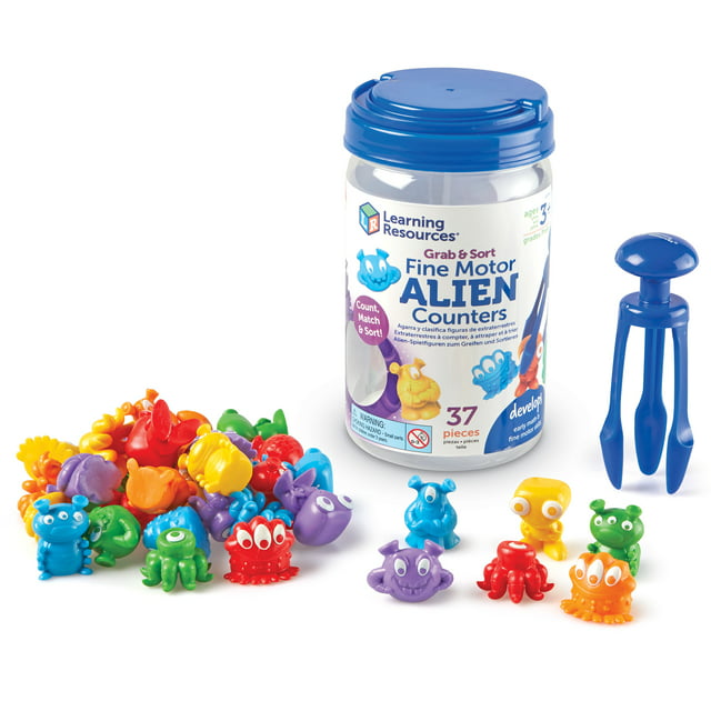 Learning Resources Grab and Sort Fine Motor Alien Counters - 37 Pieces, Toddler Learning Toys for Boys and Girls Ages 3+, Math Manipulatives - Walmart.com