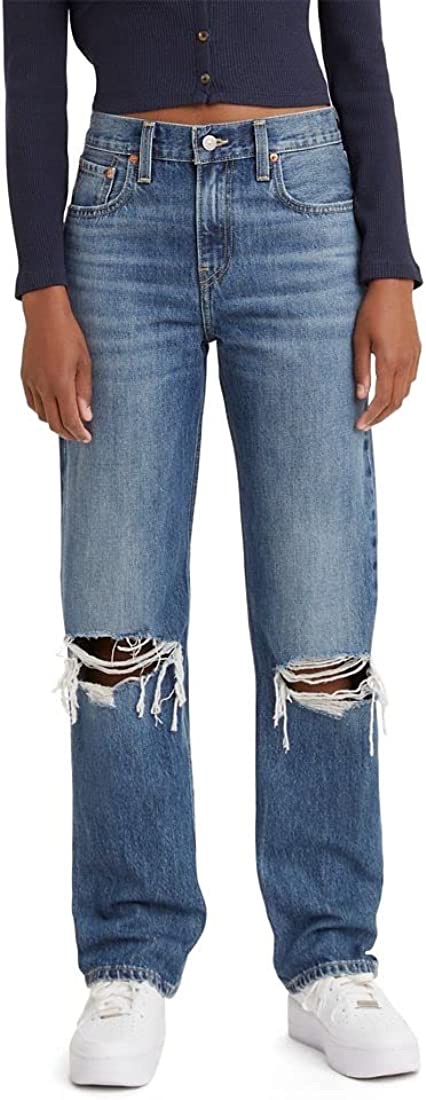 Levi's Women's Low Pro Jeans, Breathe Out - Medium Indigo, 27 at Amazon Women's Jeans store