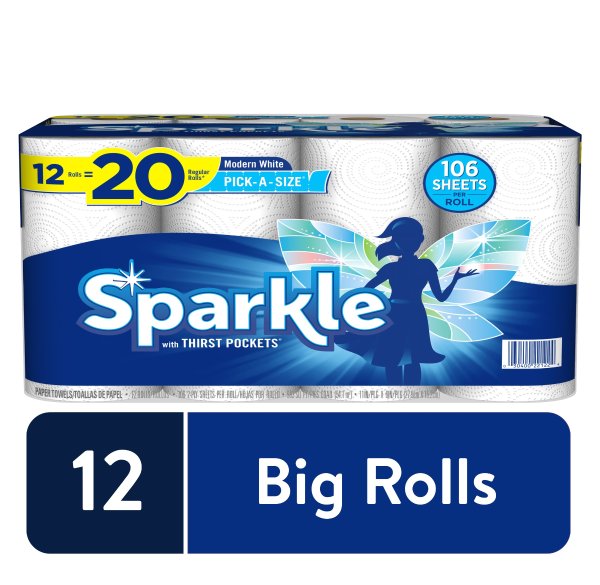 Sparkle Pick-A-Size Paper Towels, 10 Double Rolls