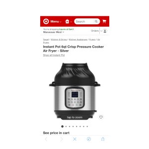$77.99 Instant Pot 6qt Crisp Pressure Cooker Air Fryer - Silver : Target
高压锅加空气炸锅