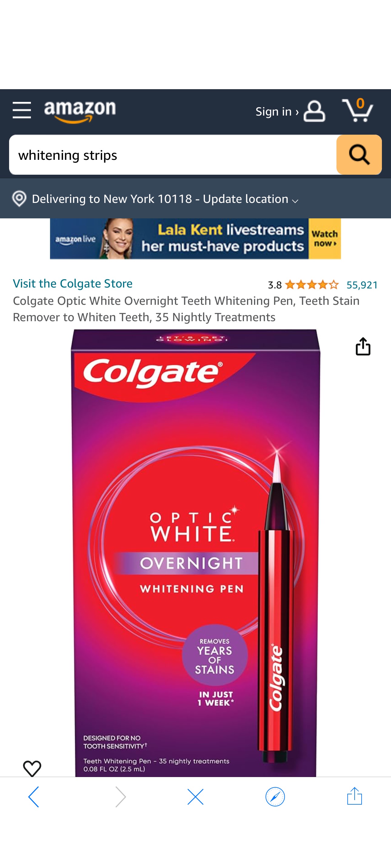 Amazon.com: Colgate Optic White Overnight Teeth Whitening Pen, Teeth Stain Remover to Whiten Teeth, 35 Nightly Treatments : Health & Household