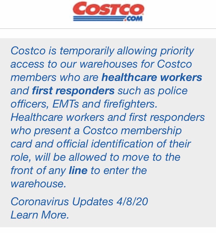 Costco to give health care workers, first responders priority access | wusa9.com