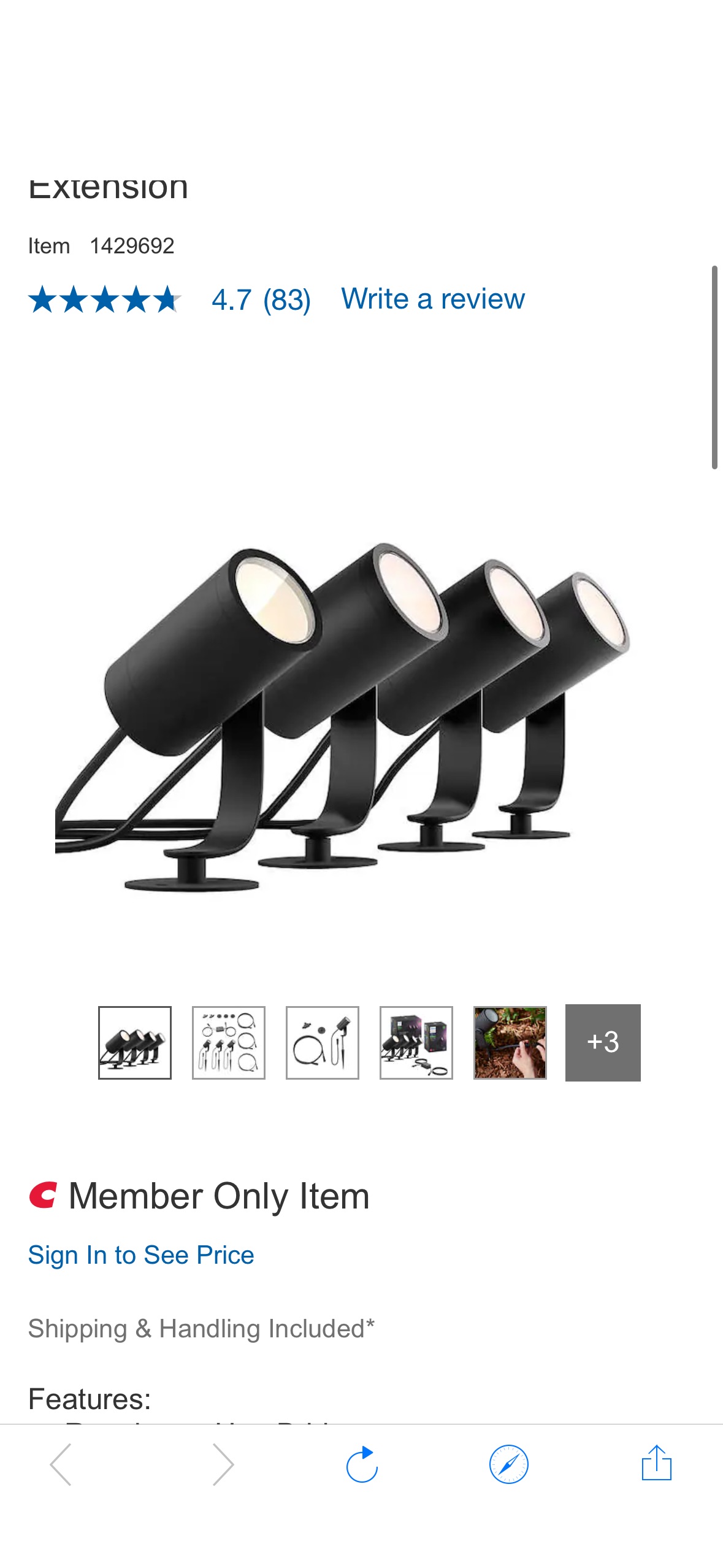 Philips Hue Lily White and Color Outdoor Spotlight Base Kit Plus Extension | Costco