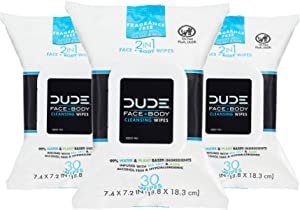 DUDE Wipes Face and Body Wipes - 3 Pack, 90 Wipes