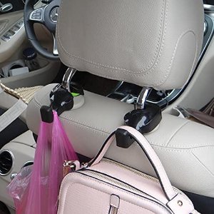 $8.99 IPELY Universal Car Vehicle Back Seat Headrest Hanger Holder Hook for Bag Purse Cloth Grocery (Black -Set of 4): Automotive后座钩