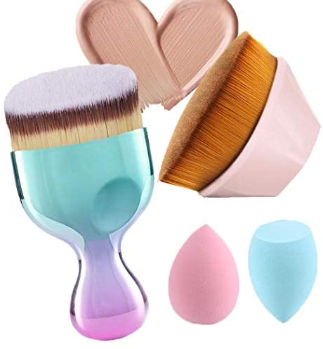 Foundation Brush Set, Makeup Brush Flawless, Suitable for Mixed Liquid, Cream or Flawless Powder Cosmetics with Makeup Sponge Blender: Beauty粉底刷