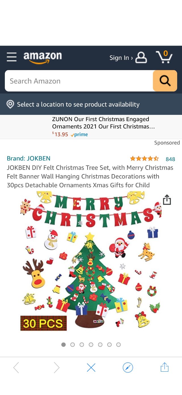 JOKBEN DIY Felt Christmas Tree Set, with Merry Christmas Felt Banner Wall Hanging Christmas Decorations with 30pcs Detachable Ornaments Xmas Gifts for Child : Home & Kitchen