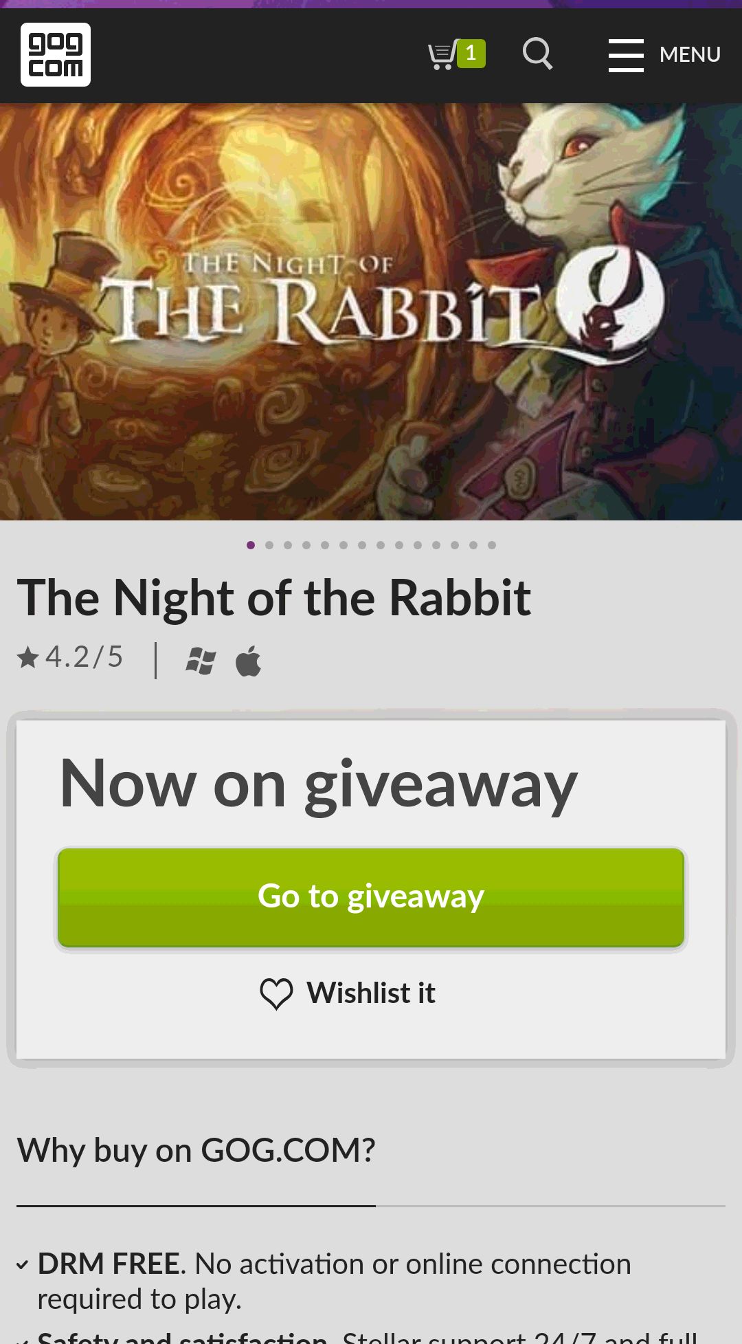 The Night of the Rabbit on GOG.com喜加一