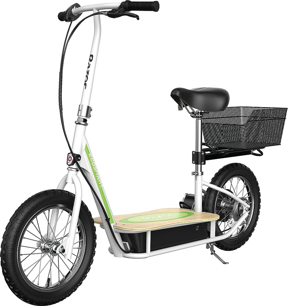 Amazon.com: EcoSmart Metro Electric Scooter – Padded Seat, Wide Bamboo Deck, 16" Air-Filled Tires, 500w High-Torque Motor, Up to 18 mph, 12-Mile Range, Rear-Wheel Drive : Everything Else