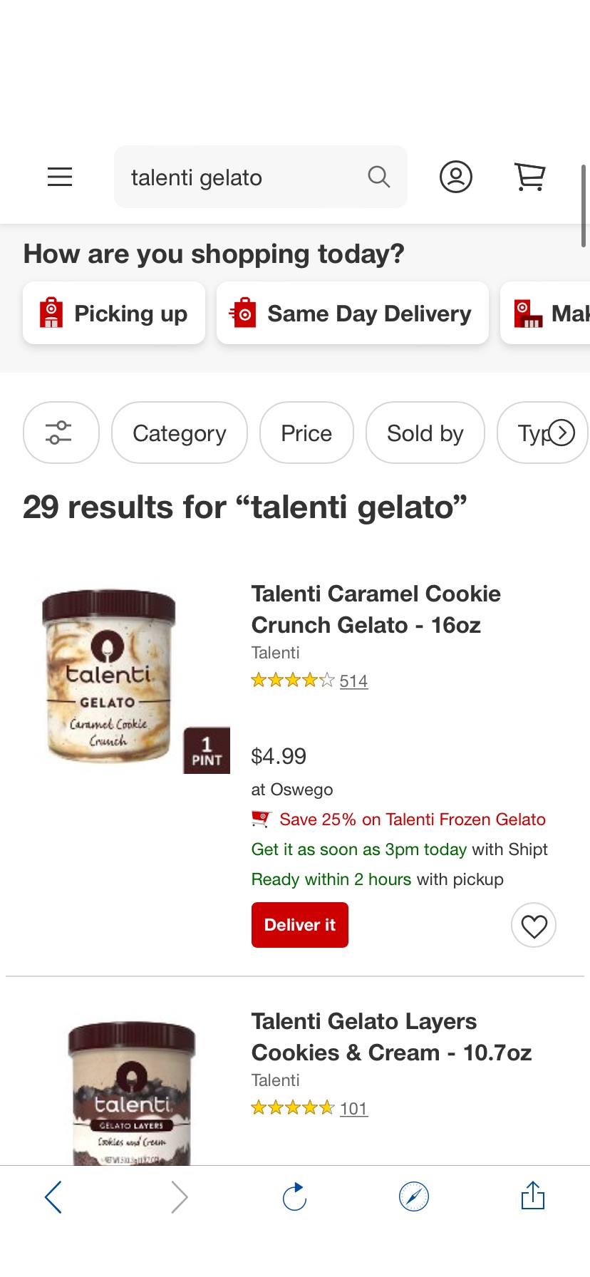 Talenti Gelato : Target而外25%