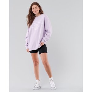 $11.19 Girls Print Graphic Oversized Crewneck Sweatshirt | Girls Clearance |女装卫衣