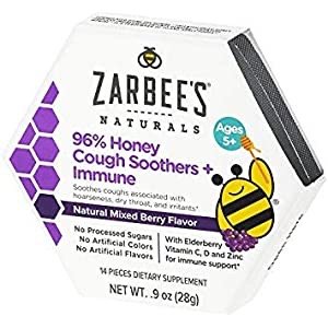 Zarbee's Naturals 96%蜂蜜舒缓止咳糖 14粒 莓果口味