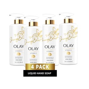 Olay Cleansing & Revitalizing Hand Wash with Vitamin B3 + Vitamin C, 10.1 fl oz Hand Soap Pump (Pack of 4)