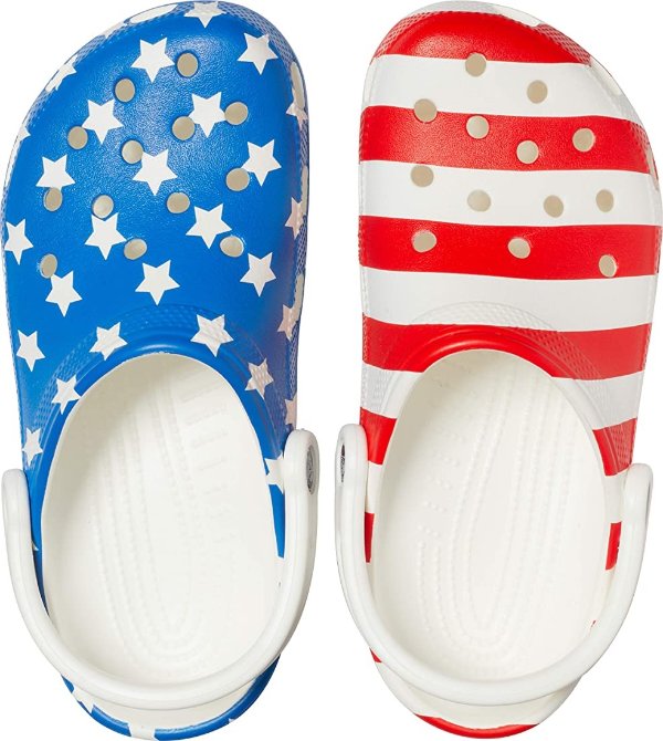 男女通用成人美国国旗洞洞鞋