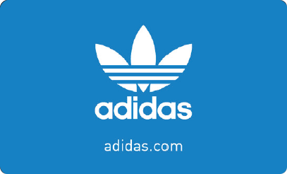 adidas 礼卡 Buy $100 for $75 or Buy $50 for $40