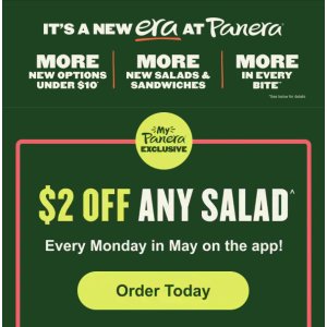  Panera Bread 五月周一优惠