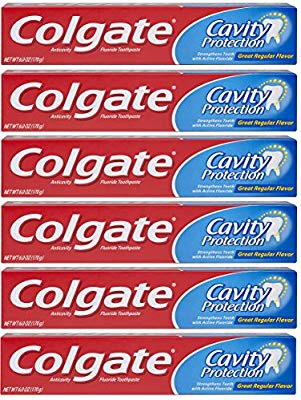 Colgate Cavity Protection Toothpaste with Fluoride - 6 ounce (6 Pack) 高露洁牙膏6支