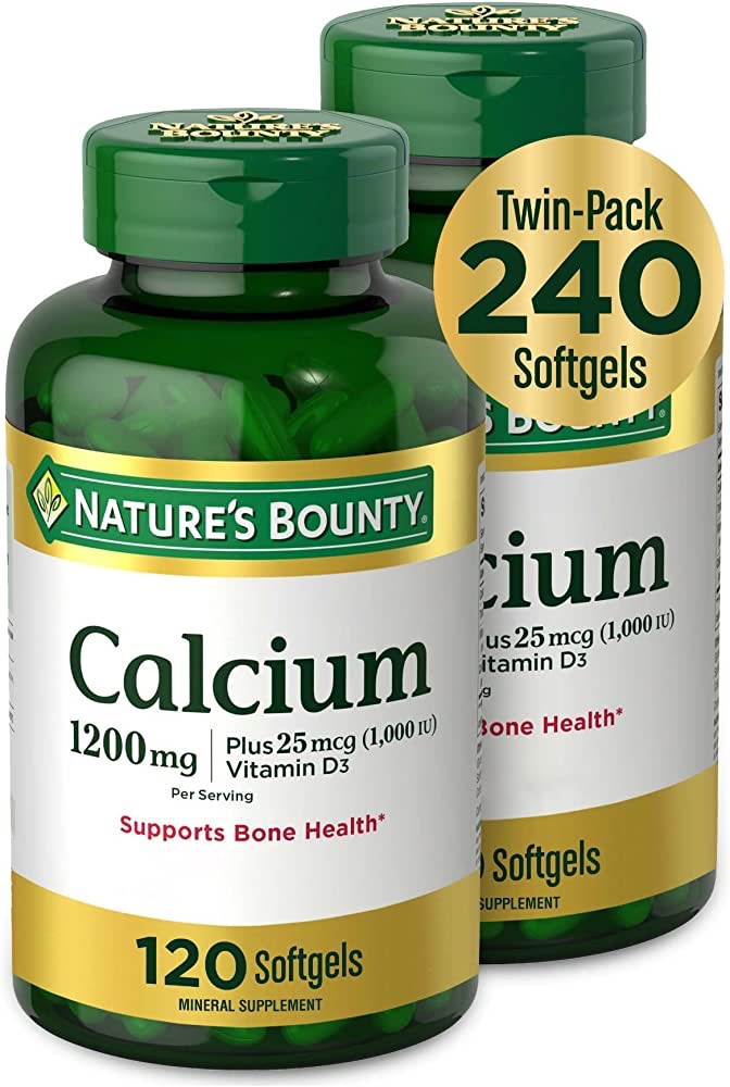 Nature's Bounty钙片两瓶共240粒 1200mg Calcium