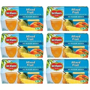 Del Monte Mixed Fruit Snack Cups in Water, No Sugar Added, 4 Ounce - 4 Count (Pack of 6)