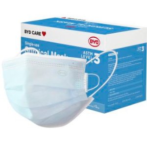 BYD Care Level 3 Surgical Masks, Box Of 50 Masks