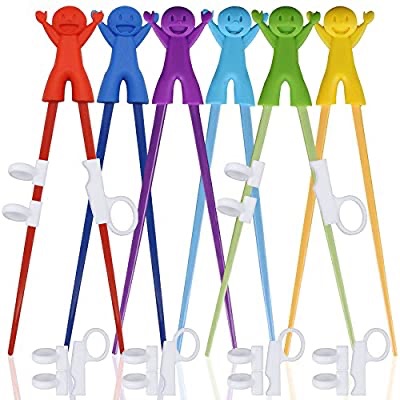 Amazon.com | 6 Pairs of Easy-to-Use Training Chopsticks with Helpers, SourceTon's Training Chopstick for Right or Left-Handed Kids Teens Adults Beginners.- Smile: Chopsticks & Chopstick Holders筷子