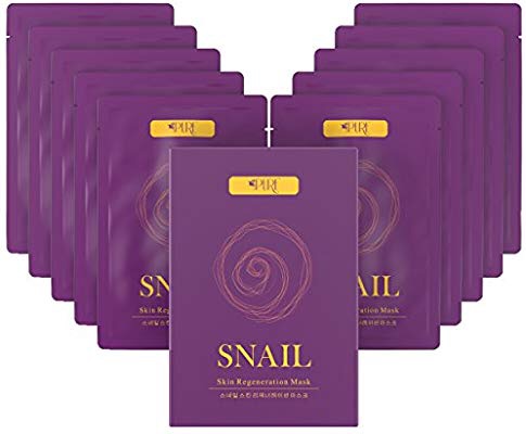Amazon.com : LA PURE Snail Regeneration Korean Facial Mask (pack of 10) 100% Pure Cotton 
蜗牛成分韩国面膜十片装