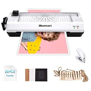 $39.09 塑封机套装 Amazon.com : 5 in 1 Blusmart Laminator Set, A4, Trimmer, Corner Rounder, 20 Laminating Pouches, Photo Frames, White : Office Products