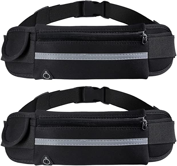 Amazon.com: Running Belt Fanny Pack - 2 Pack Fanny Pack for Men & Women, Water Resistant Running Belts Waist Pack .挂腰包2个